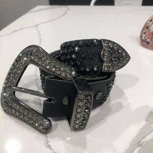 Kippys Leather Belt - Size 34  Western Bling Belt with Crystals